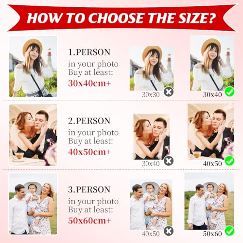 Personalised Diamond Art Kits - 5D Custom Photo Full Drill (Round/Square) for Adults - Create Your Own Diamond Painting for Home Decor, Valentines Day DIY Gift for Boyfriend Girlfriend, 30x30cm - Image 2