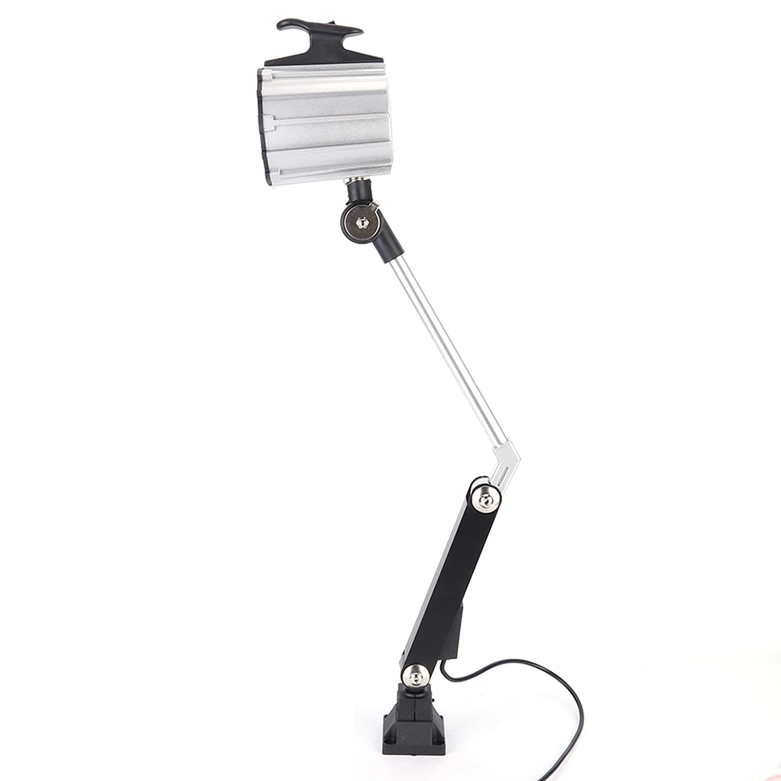 POENVFPO Faro da Lavoro a LED 7W Braccio Lungo Regolabile Illuminazione Multiuso per Officina Meccanica Manutenzione Ricambi Auto Plastica Argento (#1)