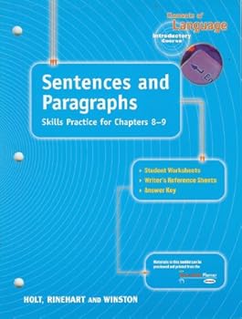 Paperback Sentences and Paragraphs: Skills Practice for Chapters 8-9 (Elements of Language Series) Book