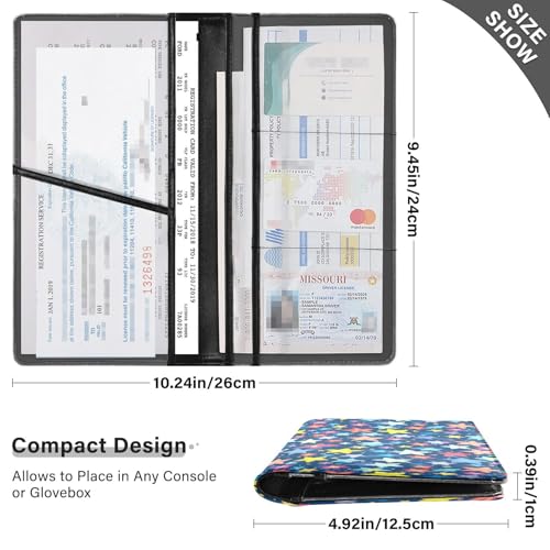 Organizador de documentos para auto cuero miniatura 2