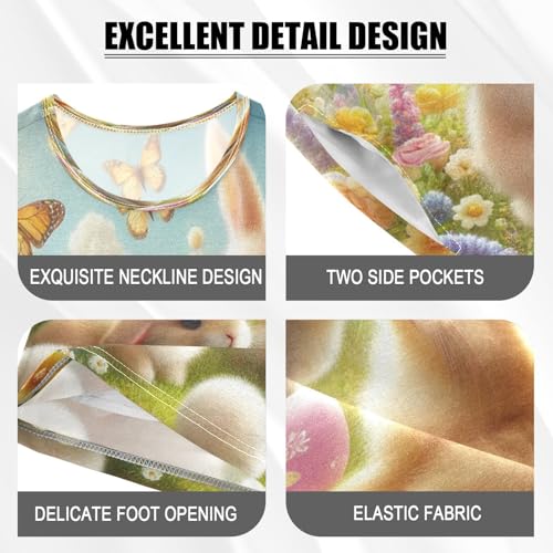 Rabbit Butterfly Easter Egg Pajama Set Short Sleeve Summer Pajamas Shorts Sets PJ Clothes Set Soft 5Y4