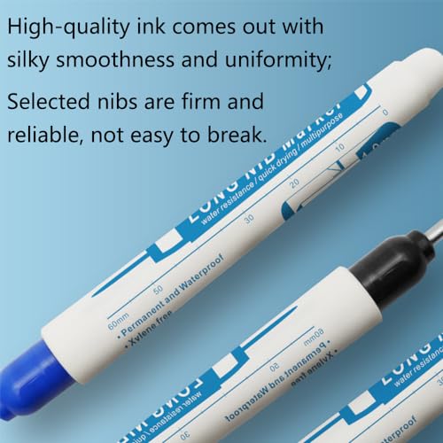 1 Stück Tieflochmarker, 30 mm Wasserdicht Spitze Tieflochmarker Bleistifte Bohrlochmarker Holzbearbeitung Tieflochmarker für Tischler Bauherren Holzbearbeitung (Weiß)