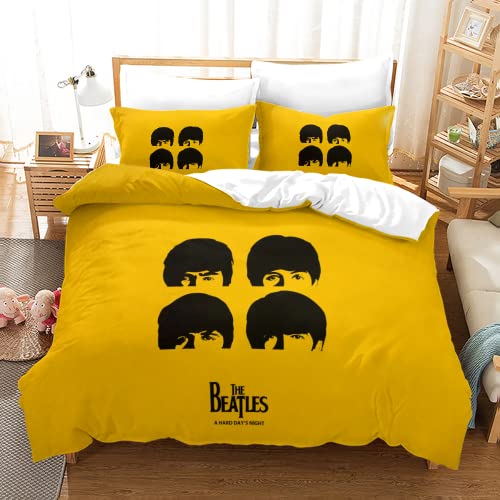 PTNQAZ Parure de lit avec housse de couette – Motif groupe de rock britannique – Pour lit queen size – Décoration de… - Les Beatles, Paul McCartney, John Lennon, RIngo Starr, George Harrison PTNQAZ Parure de lit avec housse de couette - Motif groupe de rock britannique - Pour lit queen size - Décoration de…