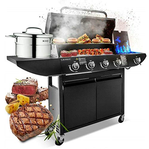 Campfire 4+1 Gas Burner Grill BBQ Barbecue with...
