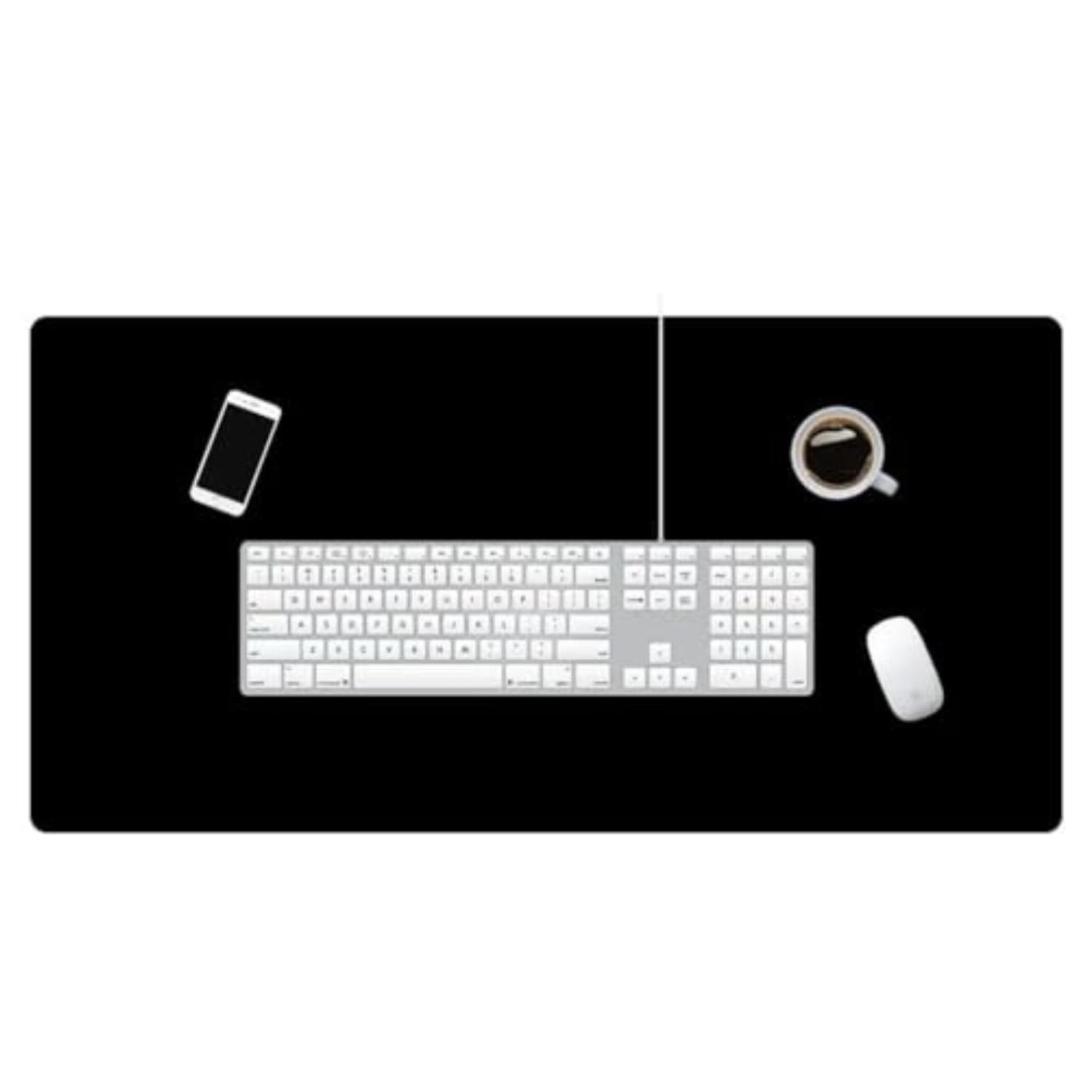Large Office Desk Mat and Protector - Computer Laptop Writing Blotter Pad for Desktop - Black (80 x 40 cm)