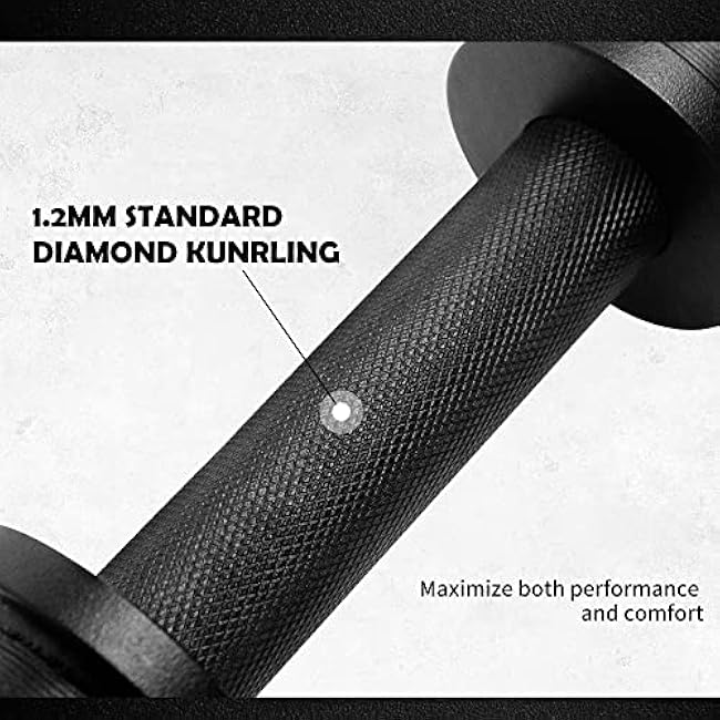 16 Olympic Dumbbell Handle, Dumbbell Bar for 2-inch Olympic Weight Plates, Loadable Dumbbells for Home Gym Strength Training, 2 Pair of Spring Collars Included