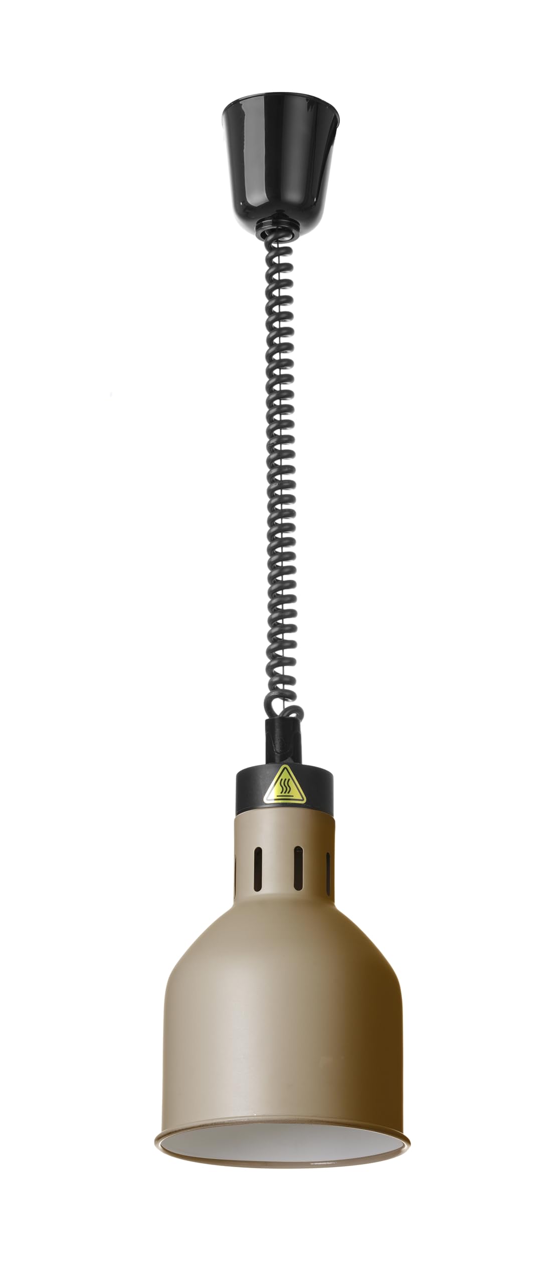 HENDI Lampada termica regolabile in altezza, cilindrica, lampada da cucina per riscaldare gli alimenti, lampada a infrarossi, 230V, 250W, ø175x(H)250mm, alluminio beige