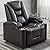 ANJ Home Theater Seating Electric Power Recliner Chair Soft Leather Club Chair for Living Room Overstuffed Single Reclining Sofa with Hidden Arm Storage, Cup Holders and USB Ports from ANJ