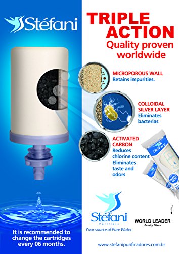 Water Filter Cartridge Stefani - Dechlorinating Sterilizing Ceramic Cartridge for Gravity Water Filter