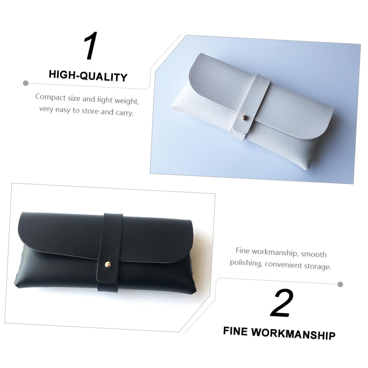 Borsa Per Occhiali in Pelle in Bocca Alla Vacca Magazzinaggio Riutilizzabile Bicchieri Organizzatore Di Occhiali Custodia Per Occhiali Da Sole Bianca