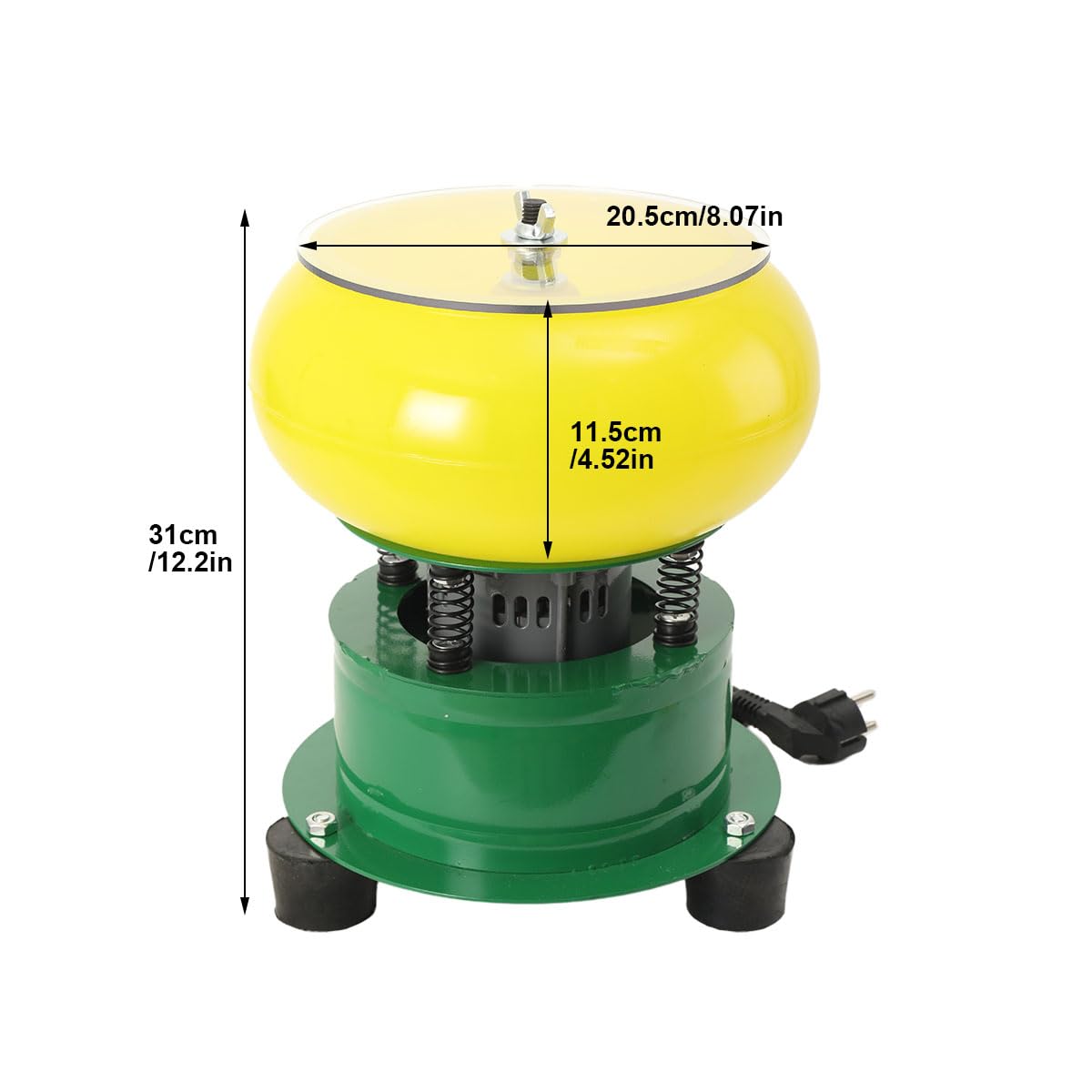 100W Vibrierende Poliertrommel Hülsenpolierer, 8 Zoll Elektrische Vibrationsschale, Vibrationspoliermaschine Schleifen Und Polieren Der Werkstückoberfläche, Zubehör Für Schmuck