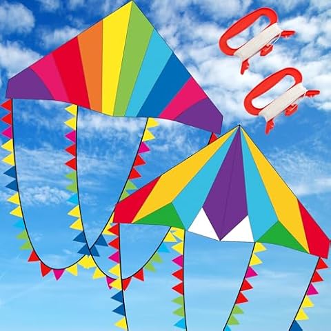 Chennyfun 2 Pack Large Rainbow Kite for All Cover