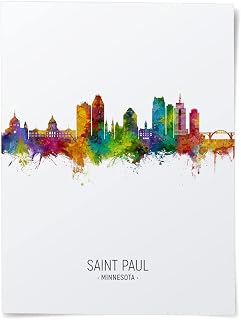 Saint Paul Minnesota Skyline art print poster, unframed -12304
