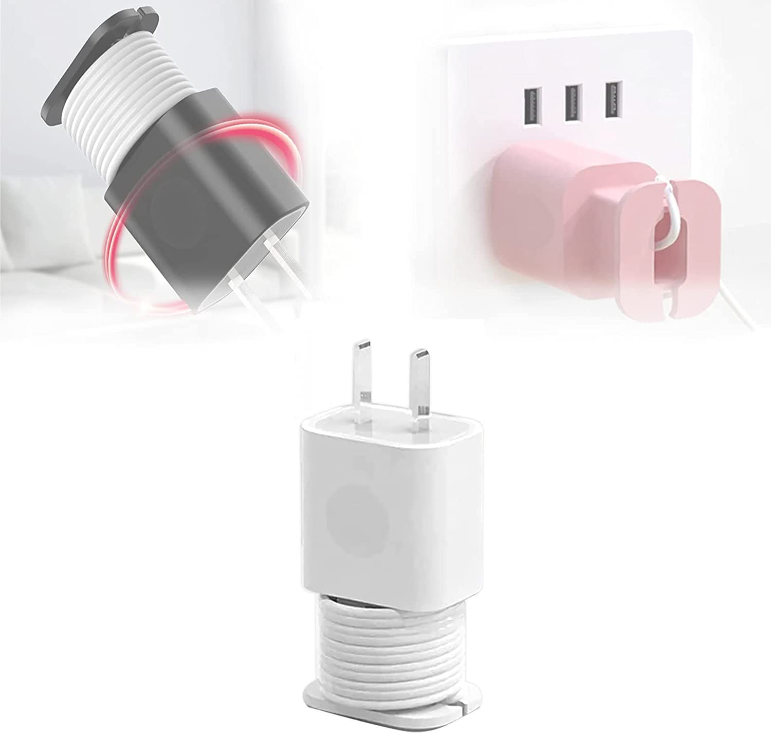 2 in 1 Silicone Charger Protector, 20w/18w Data Cable Winder Anti-Break Protection Cable Storage, Suitable for 11/12 Charger Silicone Protective Case