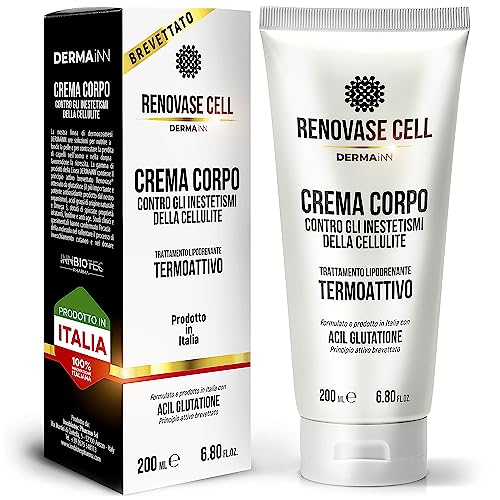 Renovase Cell - Crema Anticellulite Forte - Effetto Caldo - Trattamento Liporiducente E Drenante – Crema Rassodante Corpo Forte...
