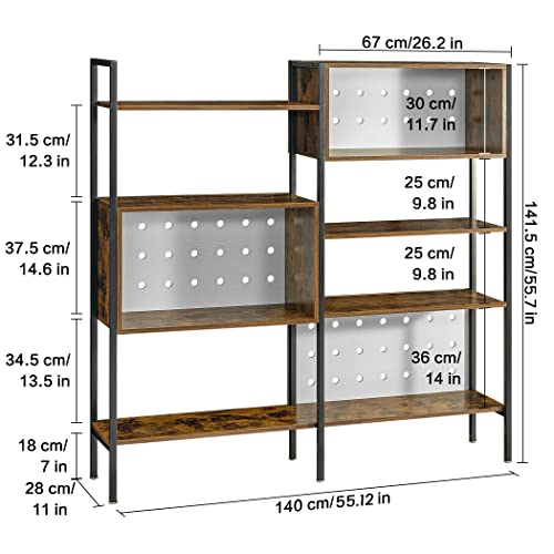 Tektalk Bookshelf Bookcase Standing Book Shelf Display Bookshelves Storage Organizer For Bedroom Living Room Home Office, Rustic Brown #TOP2