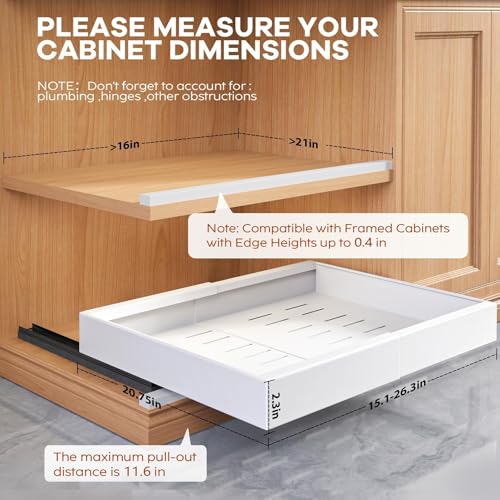 Seinloes-2-Pack-Pull-Out-Cabinet-Organizer-for-Wide-CabinetsExpandable-151-263-Width21-Deep-Slide-Out-Drawers-With-Raising-Pad-for-Framed-Cabinets3-Slide-RailsNo-Drill-Roll-Out-ShelvesWhite