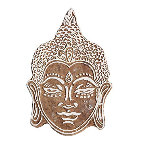 CRAFTSTRIBE Buddha Designed Wooden Craft Block Pattern Indian Printing Stamp