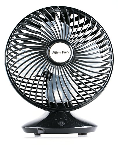 USB Tischventilator Standventilator Tisch Ventilator Stand Lüfter Fan für Schreibtisch und Büro, 18cm, 30° Neigbar, 2-Stufen Regelung