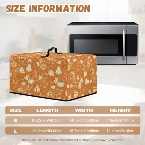 Image of Air Fryer Toaster Oven Dust Cover, Countertop Microwave Oven Cover for Home Indoor Fall Decor, S, 18.25 x 14.5 x 11 Inches, Pumpkin Leaf Orange