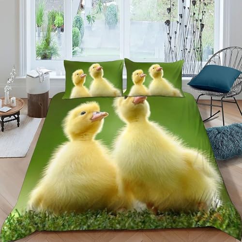 Housse de couette microfire double 200x200 fermeture éclair animaux