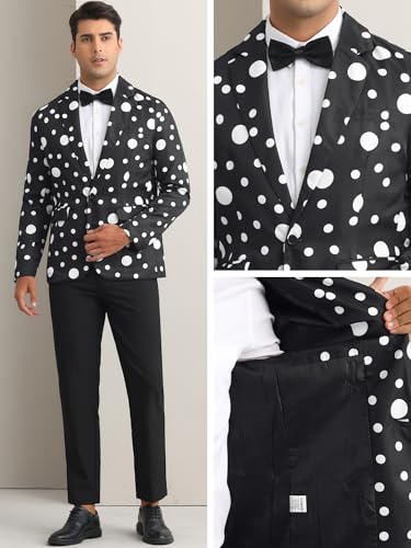 Lars Amadeus Polka Dots Blazers for Men's One Button Notched Lapel Prom Suit Jackets4