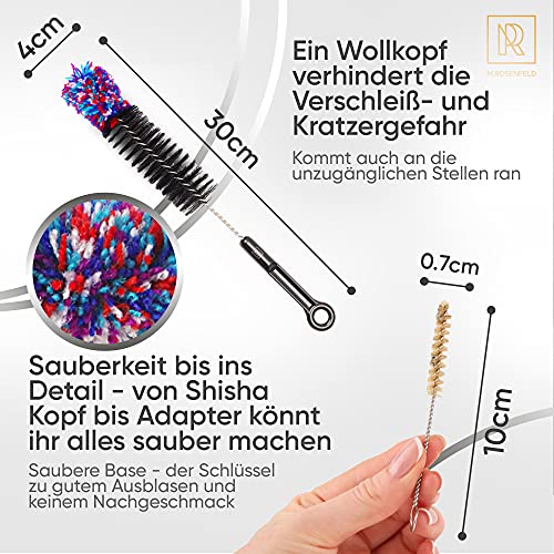 M. ROSENFELD Shisha Reinigungsset mit 4 Bürsten & 500 Edelstahl Reinigungsperlen | Premium Shisha Zubehör für eine… – Bild 5
