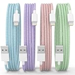 iPhone Charger Cable 4Pack 6FT [MFi Certified] USB A to Lightning Cable Nylon Braided i Phone Fast Charging Cord Long i Phone Charger for iPhone 14 13 12 11 Pro/Pro Max/Plus/mini/X/XR/XS/SE/8/7/6/6S