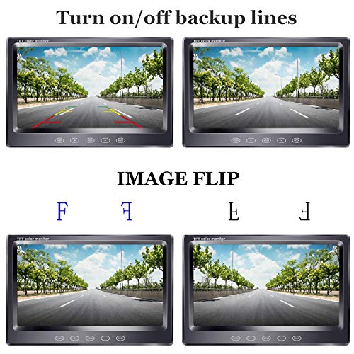 Backup Camera Kit 7 Inch LCD Monitor HD Reverse Camera System for RV,Trailer,Truck,Camper Waterproof IR Night Vision LeeKooLuu G2 - Thumbnail 7
