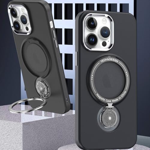 Coque iPhone 17 antichoc à anneau magnétique rotatif 360 degrés silicone