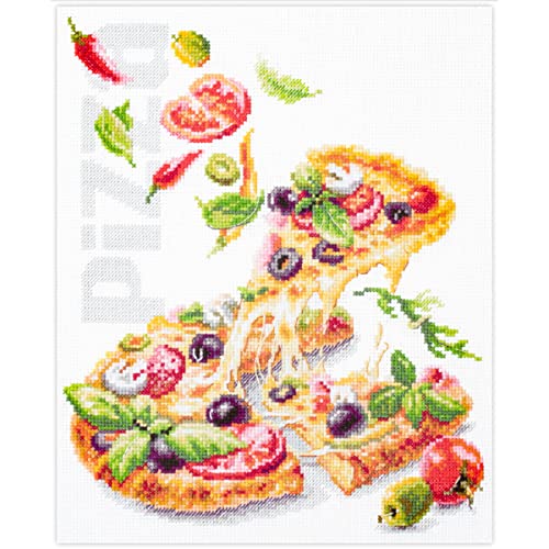 Kit de broderie au point de croix Zweigart pizza canevas coton multicolore 23x27