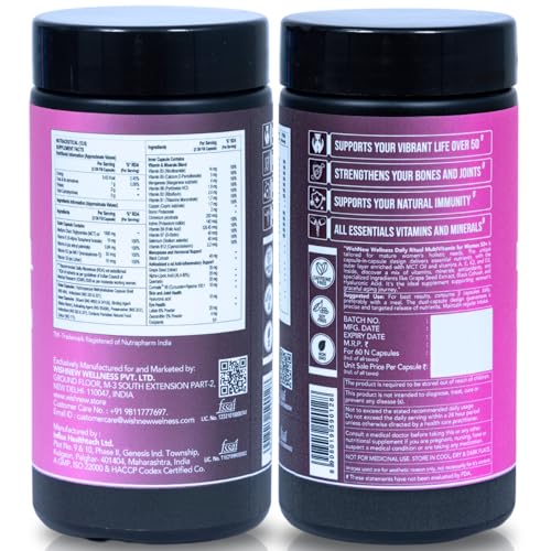 Image of WishNew Wellness Daily Ritual Women's 50+ Multivitamin | Comprehensive Nutrient Blend for Menopause, Skin & Joint Health | 60 Delayed Release Oil Capsules for Optimal Absorption & Wellbeing