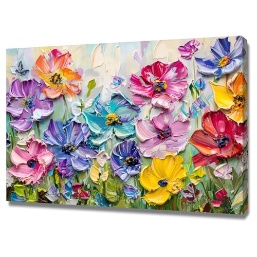 Décoration d’impression de peinture abstraite florale salon 60x80