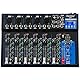Depusheng HT7 Tragbarer Bluetooth-Audio-Mixer mit USB-DJ-Sound-Mischpult MP3-Buchse 48-V-Stromversorgung für Computeraufnahmen, 7-Kanal-Band-Mischpulte für Studioaufnahmen