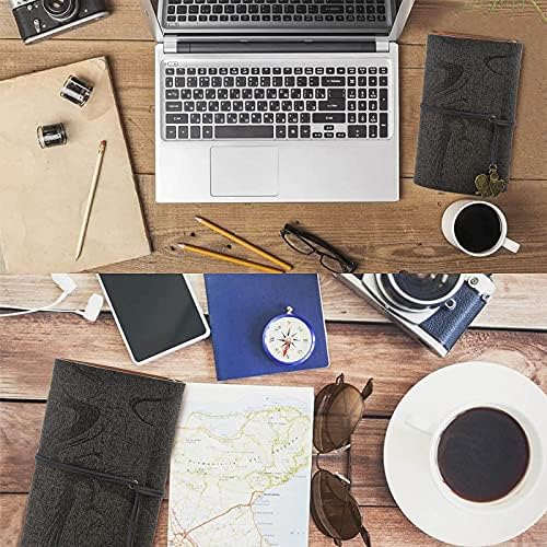 MEMX Leather Writing Journal Notebook, Classic Spiral Bound Notepad Refillable Diary Sketchbook with Unlined Travel Diary to Write in for Girls and Boys(Black)