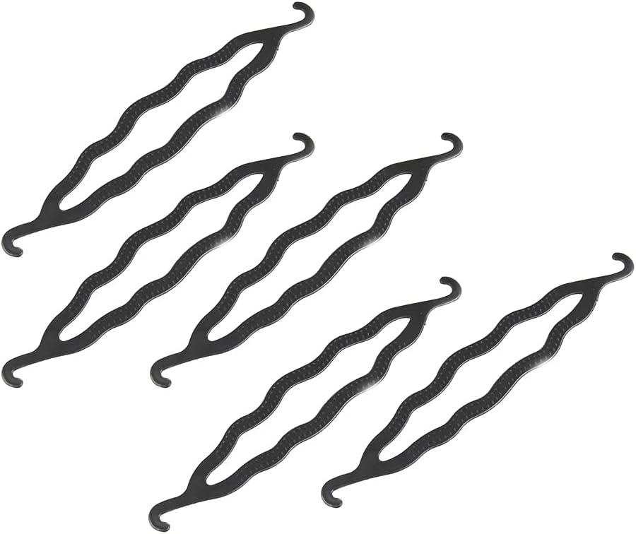 5 Pcs Magic Plastic Bun Maker Curler Hair Ponytail Tool Black Comfortable and Environmentally : Beauty & Personal Care