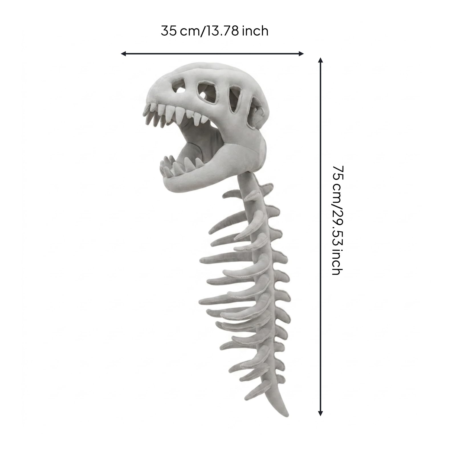 Milageto Capucha Dinosaurio Esquelético Capucha con Espina Suave Disfraz para Niños, Carnaval, 75cm, Style to 1