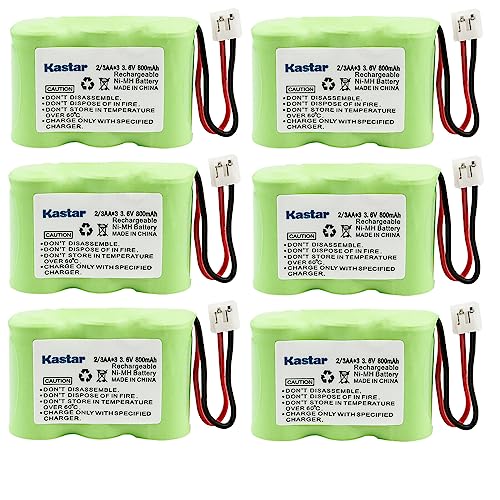 Kastar 6-Pack 3.6V 800mAh Ni-MH Battery Replacement for Empire CPB-403D, CPB403D, Teledex 60AAH3BMJ, Fenzer BG0007, BG007, BG00007, Rayovac CO110P3, Saft STB122, STB-122, Tropez 900DL, 900DX