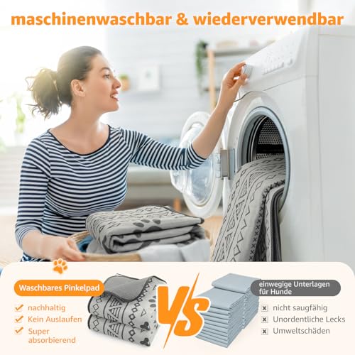 Super saugfähige Welpen unterlagen, 2 waschbare Pipimatten für Hunde, wasserdichte Haustier Urinunterlagen für Welpen, alte oder inkontinente Hunde