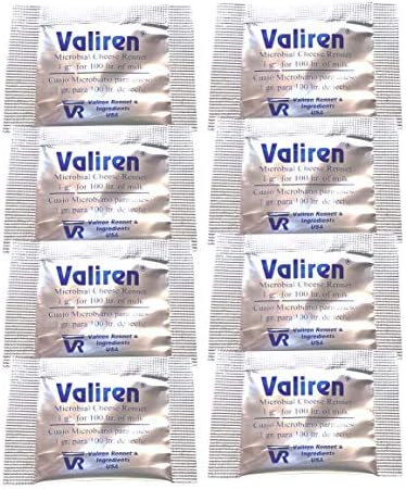Microbial Rennet Pack of 7 sachets + 1 FREE (Total 8 x 1g) Use one sachet for 100 ltr of milk