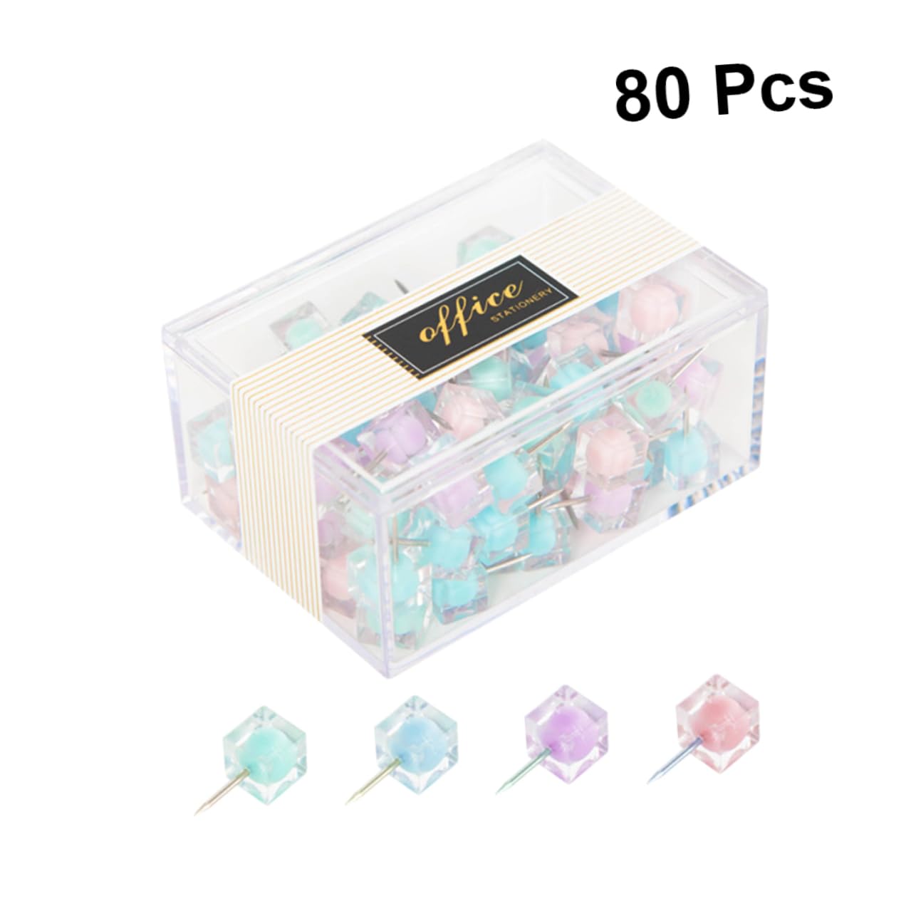 Housoutil 3 Series Chinchetas Coloridas para Oficina Push Pins para Decoración De Tableros De DIY para Escolar Y 80 Piezas*3