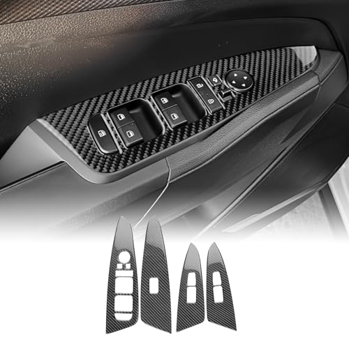KUNGKIC Para Kia Sportage 2022 2023 2024 2025 Accesorios Panel de Control de Coche Interruptor de Elevación de Cristal de Ventana Consola Cubierta de Fibra de Carbono Pegatinas Decorativas Interior