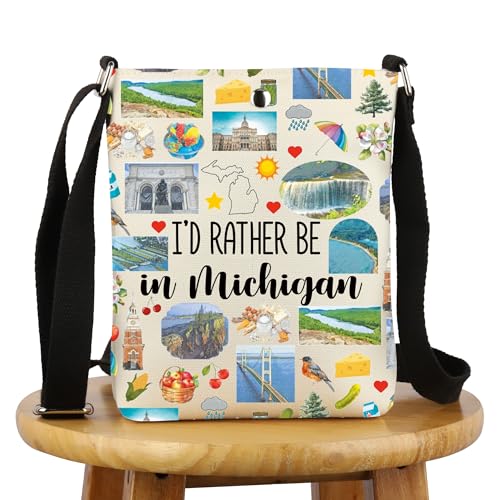 G2TUP Michig- State Gift I'd Rather Be In Michig- Crossbody Bag Michig- Travel Bag Michig- Tour Gift Michig- Souvenir