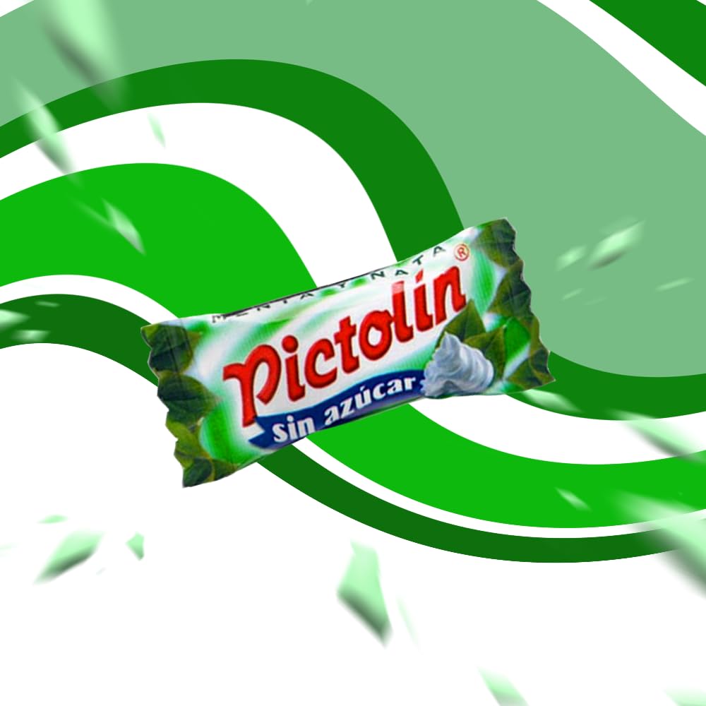 Pictolín Menta y nata sin azúcar - Caramelos de nata sin azucares con edulcorantes sabor menta - Bolsa de 1 kg