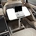Multi-Functional Foldable Car Desk, Portable Car Seat Tray Table, RV Folding Table, Desk Computer Workstation for Motorhome, Car Computer Desk for Working, Writing, Eating (White, 18.9 * 9.4in)