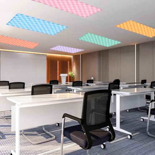 Image of 6 Pcs Light Covers for Ceiling Lights Classroom,Gingham | Magnetic Light Covers Classroom Filters, 4 x 2 ft, Room Office School Supplies, Reduces Fluorescent /LED Glare and Eye Strain