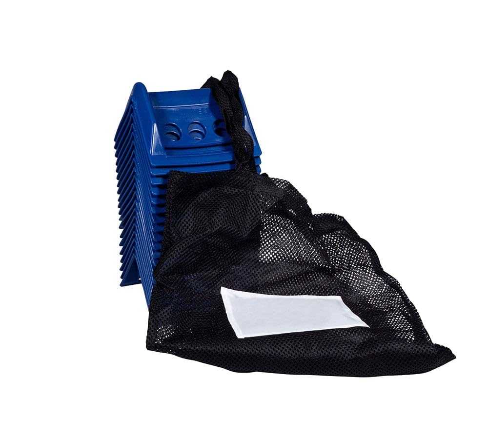 Mytee Products (20 Pieces) Blue 4"x6" Flatbed Edge Protectors with Carrying Case - 4" Winch Ratchet Straps Corner Protectors for Flatbed Cargo Load