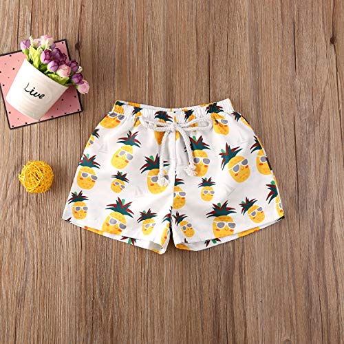 Image of BULINGNA Toddler Baby Boys Swim Shorts Coconut Tree and Leaves Print Swimming Trunk Kids Boy Waves Swimwear