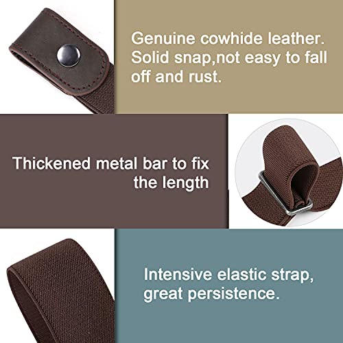 Image of WERFORU No Buckle Show Belt for Men Buckle Free Stretch Belt for Jeans Pants 1.38 Inches Wide Father's Day Gift