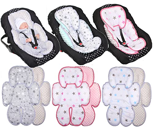 Primawela Sitzverkleinerer Minky - Baumwolle Baby Auto Kindersitz Babyschale Einlage Einsatz (Star Hell + Grau) Primawela Sitzverkleinerer Minky - Baumwolle Baby Auto Kindersitz Babyschale Einlage Einsatz (Star Hell + Grau)